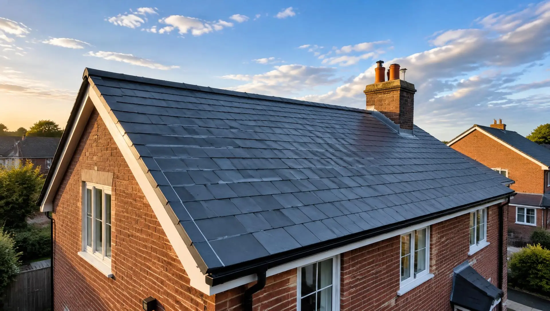 New tiled pitched roof on an Essex home